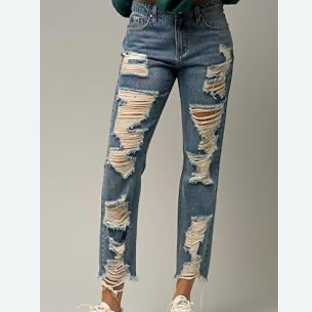 The Rockn Rev Distressed Blue Women's Jeans size 4